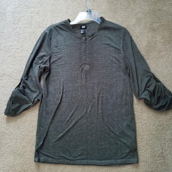 Maroon & Gray H&M Top Bundle w/Buttoned Sleeve, S - Picture 7 of 10